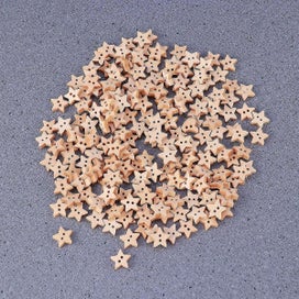 Listing 3 of 3 for 200pcs/pack Five pointed Star Shaped Buttons Wood Buttons With Two Hole