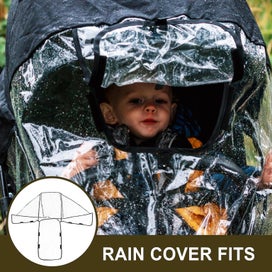 Listing 2 of 3 for Double Stroller Rain Cover Big Size Double Stroller Rain Wind Cover Universal R