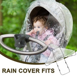 Listing 3 of 3 for Double Stroller Rain Cover Big Size Double Stroller Rain Wind Cover Universal R