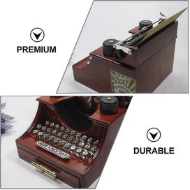 Listing 3 of 5 for 1pc Typewriter Shape Music Box Retro Musical Box Ornament Storage Box