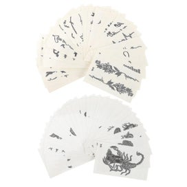 Listing 2 of 3 for 60 Sheets Temporary Tattoos Fake Body Face Arm Shoulder Tattoos Sticker Set