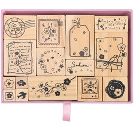 Listing 1 of 2 for 1 Box Of Small Wooden Stamps Scrapbook Romantic Stamps Diy Craft Party Supplie
