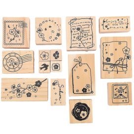 Listing 2 of 2 for 1 Box Of Small Wooden Stamps Scrapbook Romantic Stamps Diy Craft Party Supplie