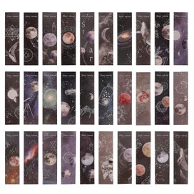 Listing 1 of 3 for 60pcs Earth Space Bookmark Diy Bookmark Exquisite Student Bookmark Paper Label