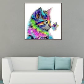 Listing 2 of 2 for 40x40cm Beads Painting Cat And Pattern Cross Stitch Painting By Diamond Home Or