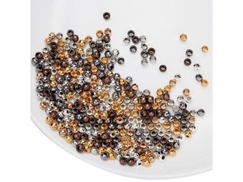 Listing 3 of 10 for 30-500pcs/lot 2-10mm Gold Round Spacer Bead Ball End Metal Seed Beads For DIY