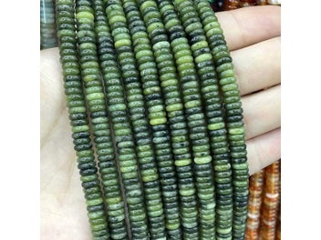 Listing 5 of 10 for Natural Stone Green Jades Cylinder Square Irregular Faceted Round Loose Spacer