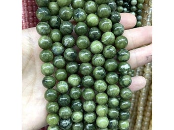 Listing 6 of 10 for Natural Stone Green Jades Cylinder Square Irregular Faceted Round Loose Spacer