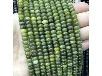 Listing 7 of 10 for Natural Stone Green Jades Cylinder Square Irregular Faceted Round Loose Spacer