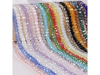 Listing 3 of 10 for 2mm-8mm Rondelle Faceted Glass Beads For DIY Bracelet Jewelry