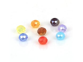 Listing 5 of 10 for 2mm-8mm Rondelle Faceted Glass Beads For DIY Bracelet Jewelry