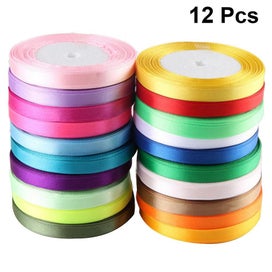 Listing 4 of 4 for 12pcs Mixed Colors Silk Satin Polyester Ribbons Card Gifts Wrapping Ribbons Wed