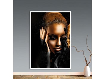 Listing 4 of 10 for Black Gold Nude African Art Woman Oil Painting On Canvas For Living Room