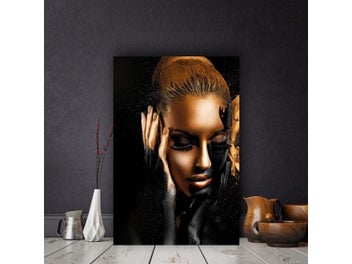 Listing 5 of 10 for Black Gold Nude African Art Woman Oil Painting On Canvas For Living Room
