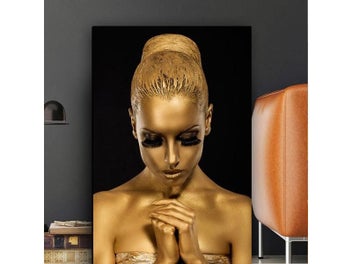 Listing 6 of 10 for Black Gold Nude African Art Woman Oil Painting On Canvas For Living Room