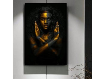 Listing 7 of 10 for Black Gold Nude African Art Woman Oil Painting On Canvas For Living Room