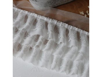 Listing 6 of 9 for 12CM Wide White Black Three Layers 3D Pleated Mesh Chiffon Fabric Embroidered