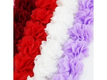 Listing 4 of 10 for (1 Meter) Chiffon Lace Fabric Webbing Decoration Flower Gift Ribbons Crafts