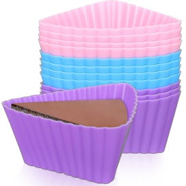 Listing 2 of 3 for 12pcs Silicone Cake Molds Cupcake Liners Triangle Reusable Non stick Pudding Je