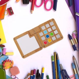 Listing 4 of 5 for Portable Color Mixing Box Wooden Watercolor Paint Case Magnetic Pigment Case