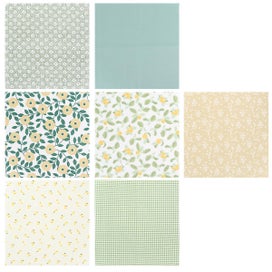 Listing 2 of 2 for 7pcs Diy Handcraft Cotton Cloth Floral Printed Fabrics Patchwork For Sewing