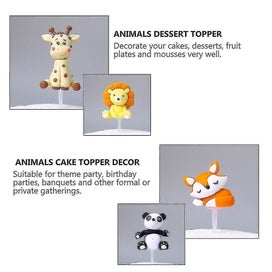 Listing 2 of 4 for 5 Pcs Kids Food Birthday Cake Ornament Cartoon Animals Cake Toppers Ornaments K