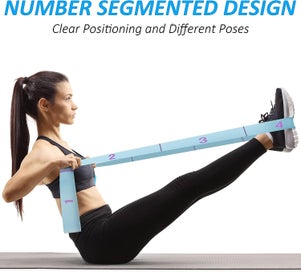 Listing 2 of 5 for Yoga Strap Exercise Strap Stretch Yoga Belt Elastic Exercise Bands With 11 Ri