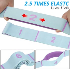 Listing 4 of 5 for Yoga Strap Exercise Strap Stretch Yoga Belt Elastic Exercise Bands With 11 Ri
