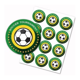 Listing 5 of 5 for 40pcs Soccer Stickers Kids Birthday Cake Topper Round Disc With Small Soccer B