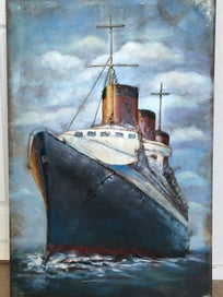 Listing 2 of 20 for 3D Ship made by Iron plate and oil panting burn-in and antique finish