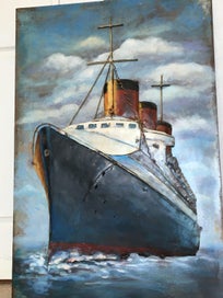 Listing 3 of 20 for 3D Ship made by Iron plate and oil panting burn-in and antique finish