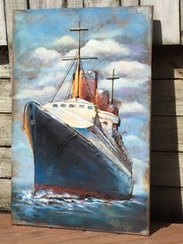 Listing 6 of 20 for 3D Ship made by Iron plate and oil panting burn-in and antique finish