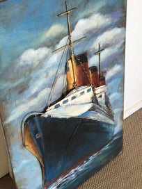 Listing 7 of 20 for 3D Ship made by Iron plate and oil panting burn-in and antique finish