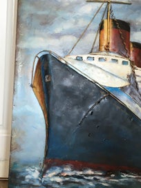 Listing 10 of 20 for 3D Ship made by Iron plate and oil panting burn-in and antique finish