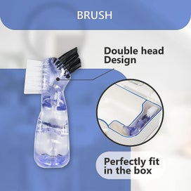 Listing 4 of 5 for Denture Bath Box With Mirror And Cleaning Brush Portable Denture Storage Hold