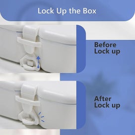 Listing 5 of 5 for Denture Bath Box With Mirror And Cleaning Brush Portable Denture Storage Hold