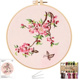 Listing 1 of 5 for Embroidery Kit Complete With Cross Stitch Canvas Embroidery Hoop Embroidery