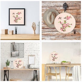 Listing 5 of 5 for Embroidery Kit Complete With Cross Stitch Canvas Embroidery Hoop Embroidery