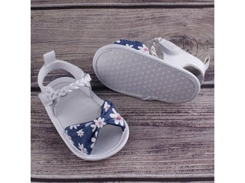 Listing 6 of 10 for Toddlers Baby Girls Sandal Shoes Baby Lace Bowknot Print Soft Sole Prewalker