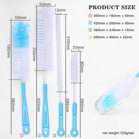 Listing 2 of 5 for 4 Pcs Bottle Cleaning Brush Set Multifunctional Brushes Long Water Bottle Brus