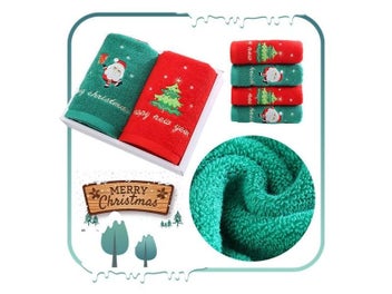 Listing 4 of 9 for Large Christmas Hand Towels For Bathroom Cotton Christmas Kitchen Towels