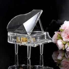 Listing 2 of 5 for Acrylic Piano Music Box Decorative Music Box Piano Ornament Toy Sweet Desktop