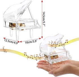 Listing 3 of 5 for Acrylic Piano Music Box Decorative Music Box Piano Ornament Toy Sweet Desktop