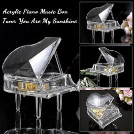 Listing 5 of 5 for Acrylic Piano Music Box Decorative Music Box Piano Ornament Toy Sweet Desktop