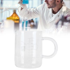 Listing 1 of 3 for Beaker Mug Borosilicate Glass Cup with Handle and Measuring Scale for Coffee Tea