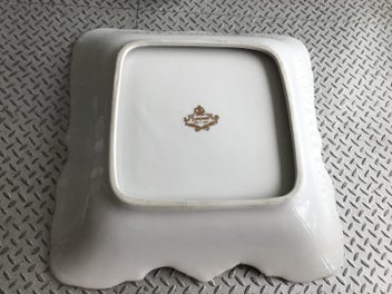 Listing 11 of 13 for Beautiful large Square Dish - pink and yellow roses