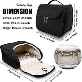 Listing 3 of 5 for Size: 24 X 19.5 X 12.5 Cm Black Toiletry Bags Vanity And Cosmetic Bags With