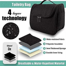 Listing 5 of 5 for Size: 24 X 19.5 X 12.5 Cm Black Toiletry Bags Vanity And Cosmetic Bags With