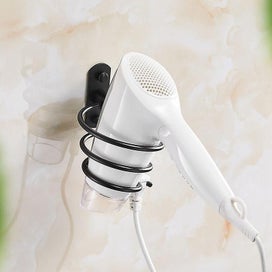 Listing 3 of 5 for Black Hair Dryer Holder Aluminum Wall Mounted Hair Dryer Holder Cable Rack For