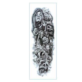 Listing 4 of 5 for 12 Sheets Full Arm Temporary Tattoo Men Full Sleeve Lion Tribal Dragon Maori T